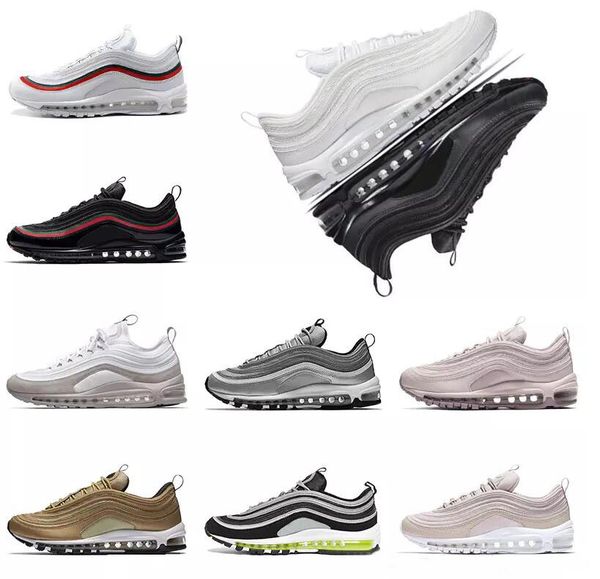 with box 97 shoes Triple white black pink Running shoes Og Metallic Gold Silver Bullet Mens trainers Women sports Shoes sneakers size 36-45
with box 97 shoes Triple white black pink Running shoes Og Metallic Gold Silver Bullet Mens trainers Women sports Shoes sneakers size 36-45