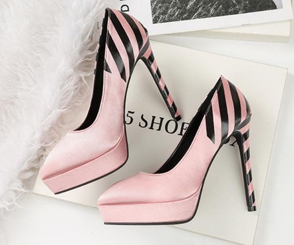 send 2018 spring and autumn new style high heel fine heel waterproof table women shoes, Black