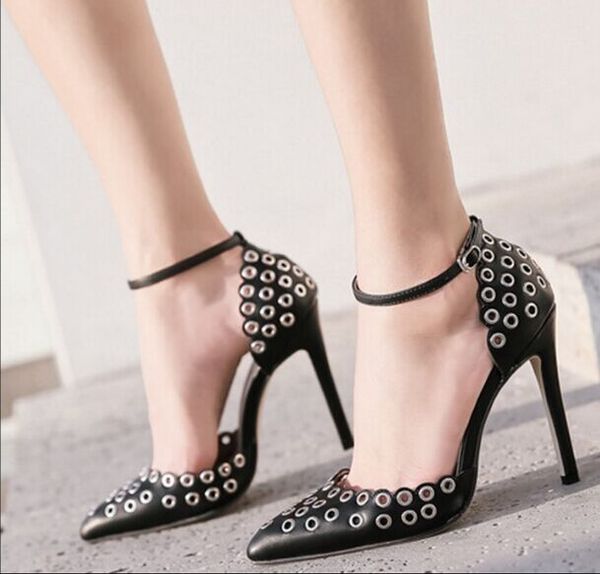 2018 european star with chic and elegant women's shoes new list wave edge lace rivets pointed high heels dress shoes, Black
2018 european star with chic and elegant women's shoes new list wave edge lace rivets pointed high heels dress shoes, Black