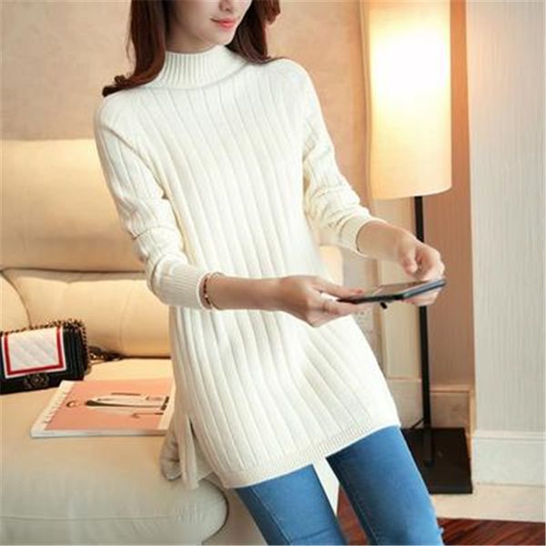 2018 long sleeve turtleneck long sueter mujer autumn winter thick women solid loose fashion basic knitted pullovers pz315, White;black
2018 long sleeve turtleneck long sueter mujer autumn winter thick women solid loose fashion basic knitted pullovers pz315, White;black