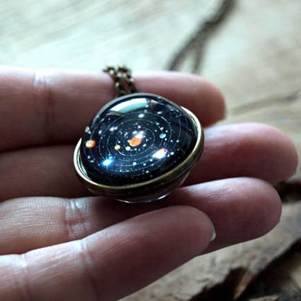 2018 new charm women creative alloy beautiful double-sided ball moon time gem pendant necklace jewelry gift bijoux femme, Silver
2018 new charm women creative alloy beautiful double-sided ball moon time gem pendant necklace jewelry gift bijoux femme, Silver