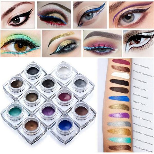 12color makeup eye color pigment matte himmer glitter waterproof eyeliner gel eye liner long la ting co metic 1pc hipping
12color makeup eye color pigment matte himmer glitter waterproof eyeliner gel eye liner long la ting co metic 1pc hipping