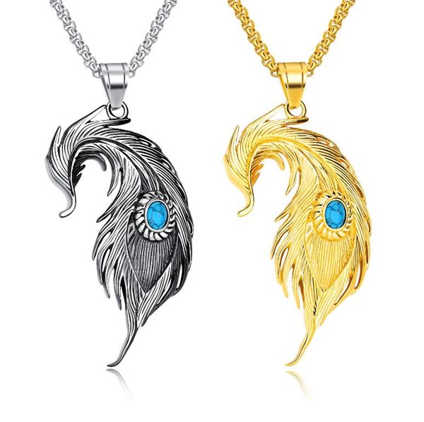 men gold chain hip hop long pendant feather necklace women fashion brand titanium pendant maxi necklace hip hop jewelry, Silver
men gold chain hip hop long pendant feather necklace women fashion brand titanium pendant maxi necklace hip hop jewelry, Silver