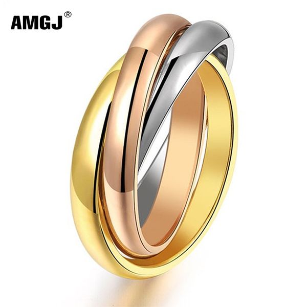 amgj classic 3 rounds ring sets for women stainless steel wedding engagement female finger jewelry gifts, Golden;silver
amgj classic 3 rounds ring sets for women stainless steel wedding engagement female finger jewelry gifts, Golden;silver