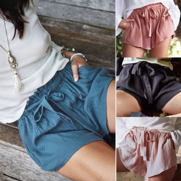 new women high waist crepe shorts summer casual loose shorts beachwear, White;black
new women high waist crepe shorts summer casual loose shorts beachwear, White;black