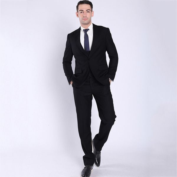 black men suits for wedding 3 pieces jacket pants vest groom tuxedos peaked lapel groomsmen suits man blazers slim fit bridegroom wear, Black;gray
black men suits for wedding 3 pieces jacket pants vest groom tuxedos peaked lapel groomsmen suits man blazers slim fit bridegroom wear, Black;gray