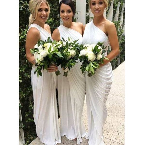 white jersey bridesmaid dresses 2018 one shoulder draped wrapped bridesmaid gown with side split, Red;white
white jersey bridesmaid dresses 2018 one shoulder draped wrapped bridesmaid gown with side split, Red;white