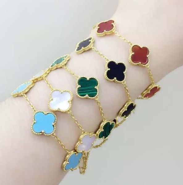 Fashion Brand Flower Bracelets Stainless Steel Shell Clover Bracelets with Black Agate Four-leaf Clover for Women Silver Rose Gold Bracelet
Fashion Brand Flower Bracelets Stainless Steel Shell Clover Bracelets with Black Agate Four-leaf Clover for Women Silver Rose Gold Bracelet
