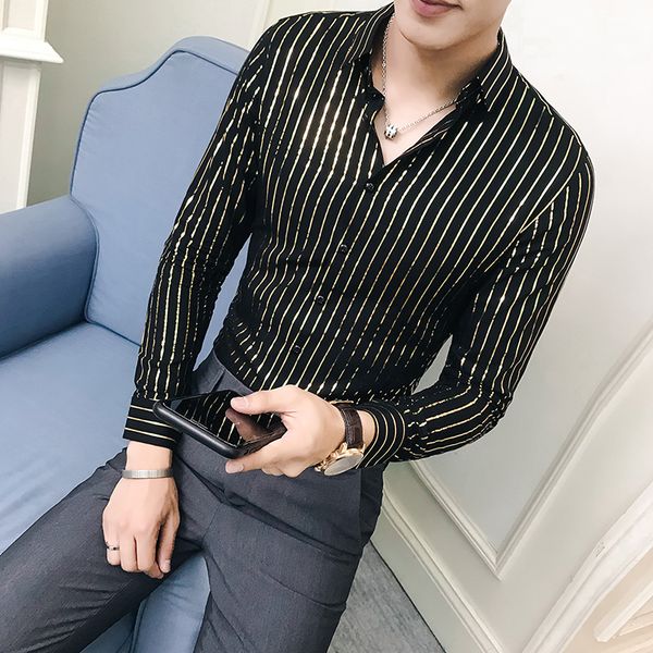 striped shirts mens gold shirts bronzing club dress mens silver camisas para hombre sociales casuales party fashion, White;black
striped shirts mens gold shirts bronzing club dress mens silver camisas para hombre sociales casuales party fashion, White;black
