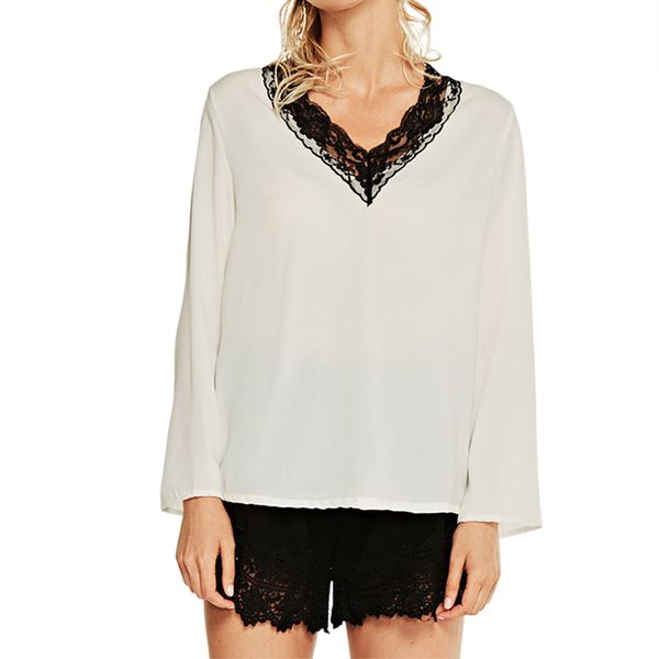 n fashion fashion versatile slim long-sleeved women's chiffon shirt lace collar shirt blouse blusa feminina autumn winter, White
n fashion fashion versatile slim long-sleeved women's chiffon shirt lace collar shirt blouse blusa feminina autumn winter, White