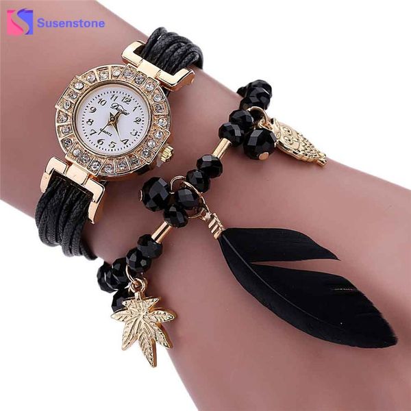 feather pu leather weave wrap around bracelet watch women lady crystal analog quartz watch casual wristwatch, Slivery;brown
feather pu leather weave wrap around bracelet watch women lady crystal analog quartz watch casual wristwatch, Slivery;brown