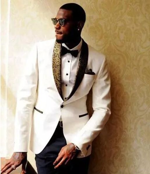 latest design ivory groom tuxedos custom made gold shawl collar mens prom suit wedding groomsmen suits (jacket+pants+tie), Black;gray
latest design ivory groom tuxedos custom made gold shawl collar mens prom suit wedding groomsmen suits (jacket+pants+tie), Black;gray