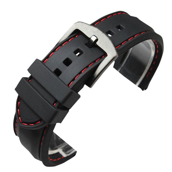 22mm 24mm black silicone rubber watch band strap steel buckle red thread line stitching diving replacement mens, Black;brown
22mm 24mm black silicone rubber watch band strap steel buckle red thread line stitching diving replacement mens, Black;brown