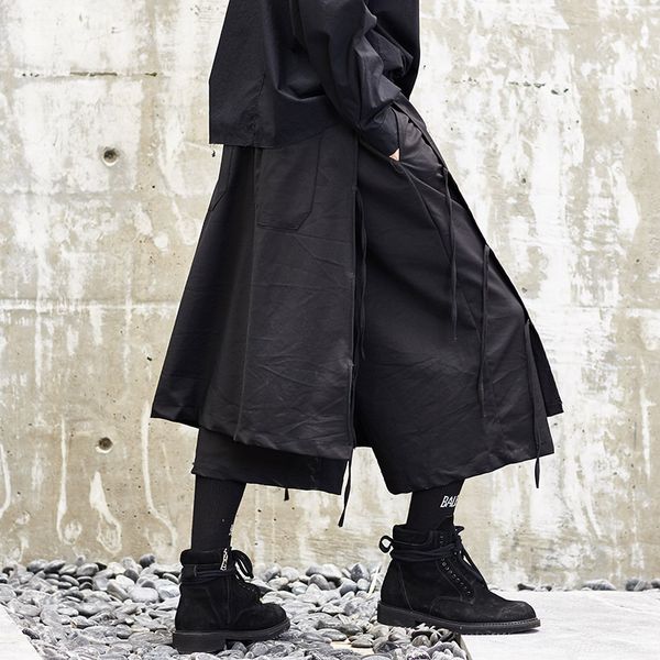 men streetwear japan style kimono pant male fashion casual harem trouser wide leg skirt pant stage wear punk hip hop costumes, Black
men streetwear japan style kimono pant male fashion casual harem trouser wide leg skirt pant stage wear punk hip hop costumes, Black