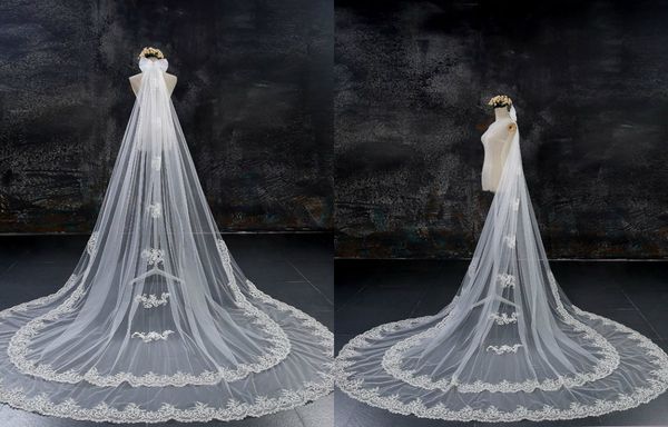 lace appliques wedding veils two layer bride 3 meters long wedding accessories elegant simple totally custom made wedding veiled with comb, Black
lace appliques wedding veils two layer bride 3 meters long wedding accessories elegant simple totally custom made wedding veiled with comb, Black