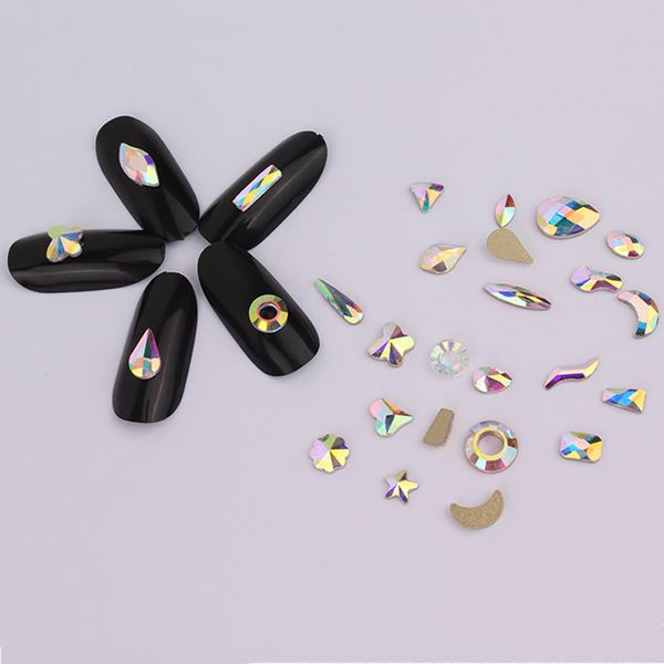 nail art rhinestones 10 pieces flatback shaped nail stones glass/crystal colorful ab gem stones diy manicure 3d nails decoration, Silver;gold
nail art rhinestones 10 pieces flatback shaped nail stones glass/crystal colorful ab gem stones diy manicure 3d nails decoration, Silver;gold