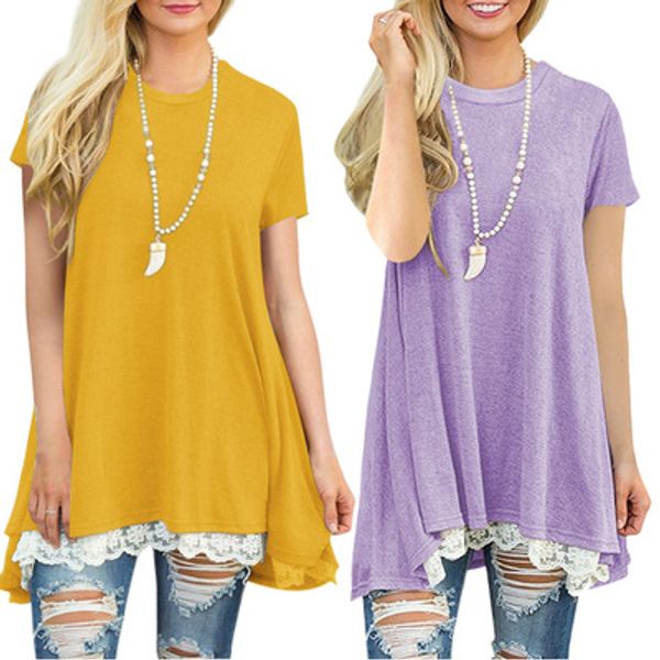 shirt women short summer women's loose lace maternity sleeve t-shirt long patchwork round neck casual tees clothing shirts cotton lnrf, Black
shirt women short summer women's loose lace maternity sleeve t-shirt long patchwork round neck casual tees clothing shirts cotton lnrf, Black