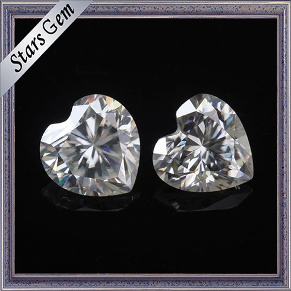 

cheestar gems loose moissanites stone gh color heart shape 5.5*5.5 mm moissanites gemstones syntheti diamonds stone, Black