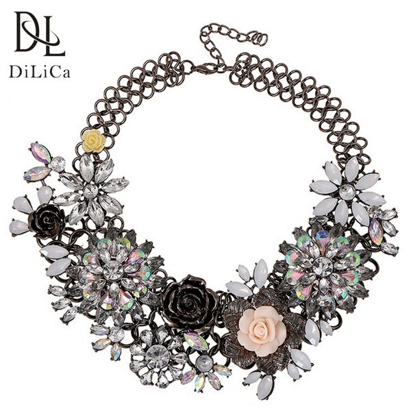 dilica trendy luxury necklace for women bib necklace statement jewelry fashion crystal flower maxi necklaces & pendants, Golden;silver
dilica trendy luxury necklace for women bib necklace statement jewelry fashion crystal flower maxi necklaces & pendants, Golden;silver