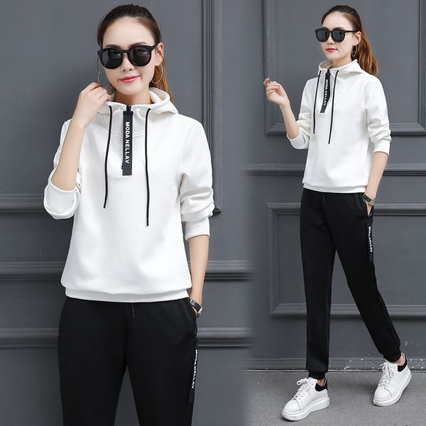 sportswear women tracksuits spring autumn sport suits hoodies pants set women gym fitness jogging running suits clothing, Black;blue
sportswear women tracksuits spring autumn sport suits hoodies pants set women gym fitness jogging running suits clothing, Black;blue