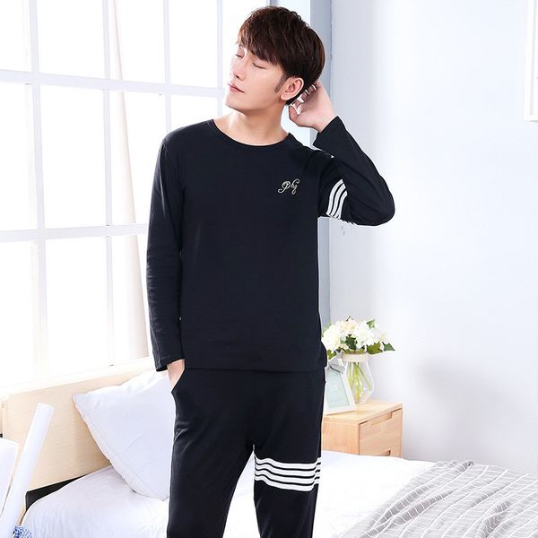 cotton long sleeve o-neck pajama for men spring autumn men pajamas set tracksuit male striped sleepwear homewear -4xl sy773, Black;brown
cotton long sleeve o-neck pajama for men spring autumn men pajamas set tracksuit male striped sleepwear homewear -4xl sy773, Black;brown