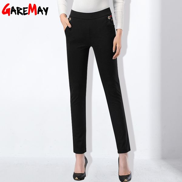 women trousers work wear elegant spring slim cotton long black pants plus size female pants elastic pantalones mujer garemay, Black;white
women trousers work wear elegant spring slim cotton long black pants plus size female pants elastic pantalones mujer garemay, Black;white