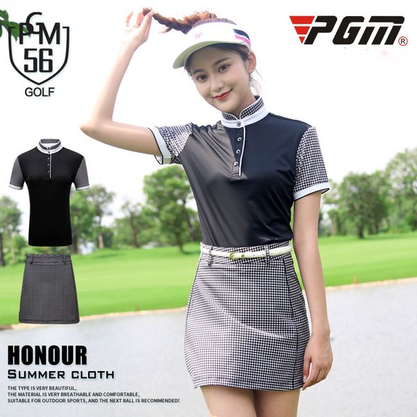 summer houndstooth golf t shirt for women golf skirt ladies breathable slim tennis suits good elastic sports apparel aa60486, Black;blue
summer houndstooth golf t shirt for women golf skirt ladies breathable slim tennis suits good elastic sports apparel aa60486, Black;blue