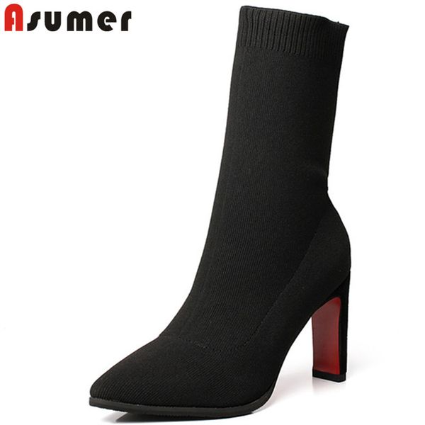 asumer plus size 34-48 autumn winter boots pointed toe ankle boots for women super high heels ladies classic sock 2018 new, Black
asumer plus size 34-48 autumn winter boots pointed toe ankle boots for women super high heels ladies classic sock 2018 new, Black