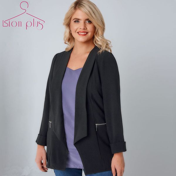 notched office lady big sizes women blazer 2017 autumn brief both pockets zippers long sleeve blazer mujer plus size 5xl 6xl 7xl s18101303, White;black
notched office lady big sizes women blazer 2017 autumn brief both pockets zippers long sleeve blazer mujer plus size 5xl 6xl 7xl s18101303, White;black