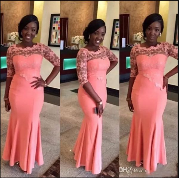 african mermaid bridesmaid dresses half sleeve lace appliques floor length maid of the honor gowns plus size wedding guest dresses, White;pink
african mermaid bridesmaid dresses half sleeve lace appliques floor length maid of the honor gowns plus size wedding guest dresses, White;pink