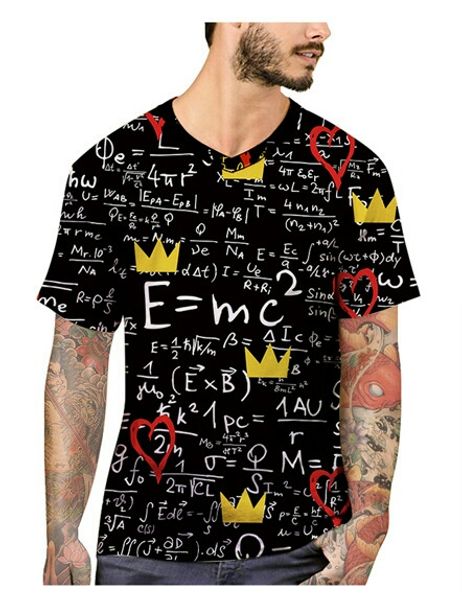 Wholesale New Interesting Mathematical Formula 3D Printing T-shirt Man V Collar Loose Version Short Sleeves Men Casual Cotton T-shirt
Wholesale New Interesting Mathematical Formula 3D Printing T-shirt Man V Collar Loose Version Short Sleeves Men Casual Cotton T-shirt