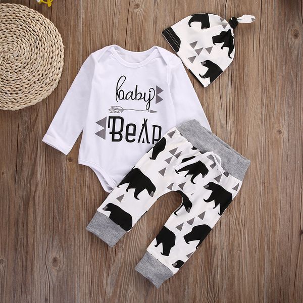 wholesale- new 3pcs toddler baby girls boy clothing bodysuit +long pants hat outfits clothes set, White
wholesale- new 3pcs toddler baby girls boy clothing bodysuit +long pants hat outfits clothes set, White