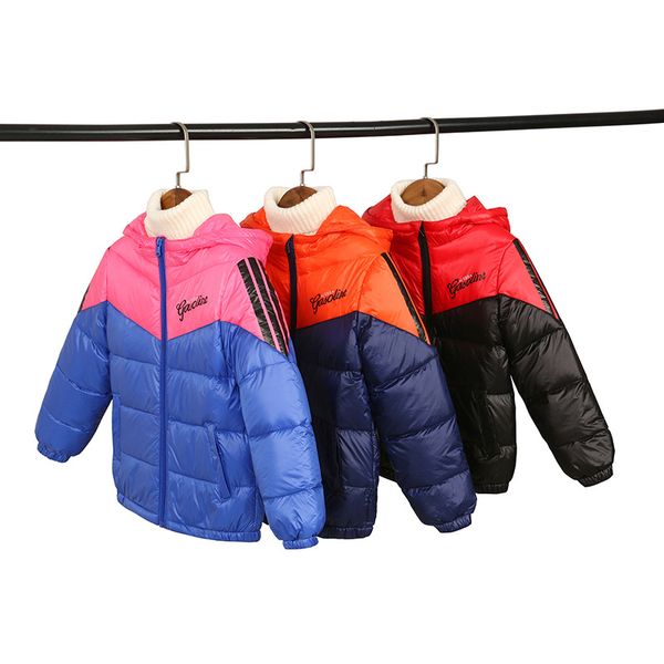 kids long sleeve hooded color patchwork winter down coats active style warm winter jacket coats, Blue;gray
kids long sleeve hooded color patchwork winter down coats active style warm winter jacket coats, Blue;gray