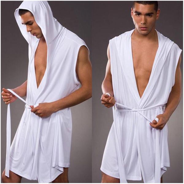 house new men robe sets summer men's sleep lounge belt ice silk robe gown bathrobe nightgown sleeveless hooded robes, Black;brown
house new men robe sets summer men's sleep lounge belt ice silk robe gown bathrobe nightgown sleeveless hooded robes, Black;brown