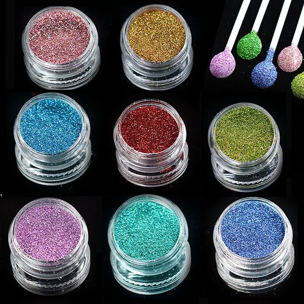 1 Bole Laser Shinning Pigment Nail Art Glier Powder Dust Tips For Body Craft Polish Salon 3d Nail Art Decorations L01-16