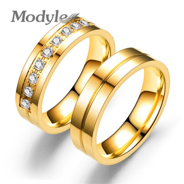modyle gold color stainless steel wedding bands shiny crystal ring for female male jewelry 6mm engagement ring, Golden;silver
modyle gold color stainless steel wedding bands shiny crystal ring for female male jewelry 6mm engagement ring, Golden;silver
