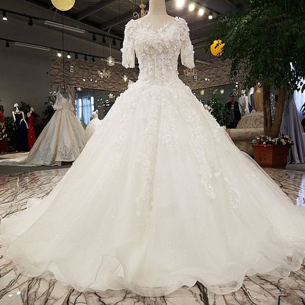 2019 чешский спинки свадебные платья с коротким рукавом иллюзия декольте ручной работы 3d цветочные аппликации изысканные узоры сад свадебны, White
2019 чешский спинки свадебные платья с коротким рукавом иллюзия декольте ручной работы 3d цветочные аппликации изысканные узоры сад свадебны, White