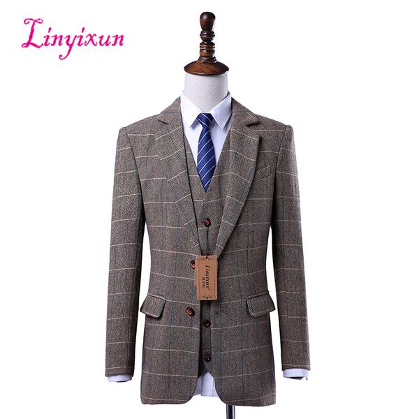 linyixun wool brown tweed custom made men suit blazers retro tailor made slim fit skinny formal wedding suits for men 3 pieces, White;black
linyixun wool brown tweed custom made men suit blazers retro tailor made slim fit skinny formal wedding suits for men 3 pieces, White;black