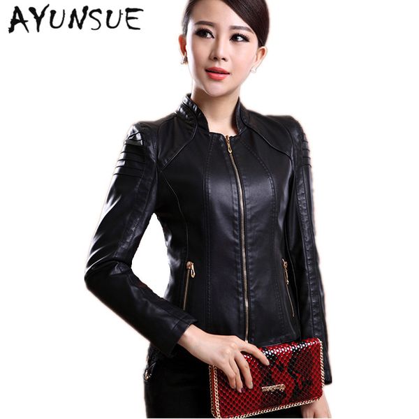 new style m-4xl autumn winter 2018 fashion genuine sheep leather women slim short coat stand collar leather jacket s0583, Black
new style m-4xl autumn winter 2018 fashion genuine sheep leather women slim short coat stand collar leather jacket s0583, Black