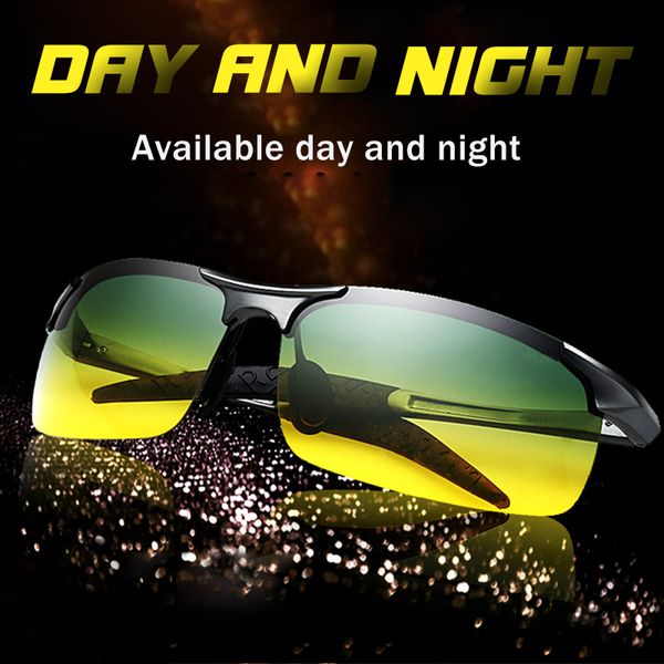 

polarized sunglasses men driving day night glasses male anti-glare uv400 eyewear women driver glasses gafas oculos de sol, White;black