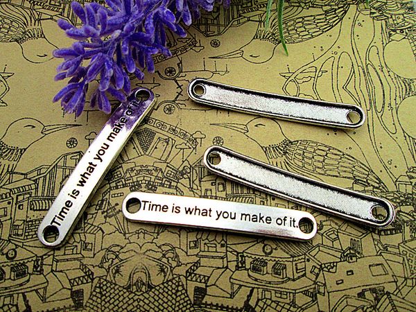 45pcs antique silver time is what you make of it bar charm for bracelets 7x44mm, Bronze;silver
45pcs antique silver time is what you make of it bar charm for bracelets 7x44mm, Bronze;silver