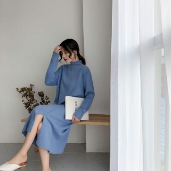 autumn winter loose korean long section women's sweater 2018 new half high collar hedging warm knitwear casual female, White
autumn winter loose korean long section women's sweater 2018 new half high collar hedging warm knitwear casual female, White