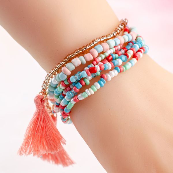 6 pcs/set bohemian acrylic bead chain bracelet femme black blue gray seed beads tassel charm bracelets for women girl jewelry
6 pcs/set bohemian acrylic bead chain bracelet femme black blue gray seed beads tassel charm bracelets for women girl jewelry