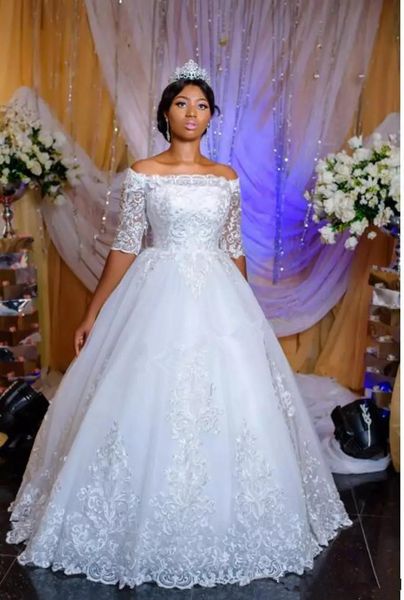 arabic lace wedding dresses with half sleeve off-the-shoulder sheer applique country bridal gowns plus size vestidos de novia custom w310, White
arabic lace wedding dresses with half sleeve off-the-shoulder sheer applique country bridal gowns plus size vestidos de novia custom w310, White