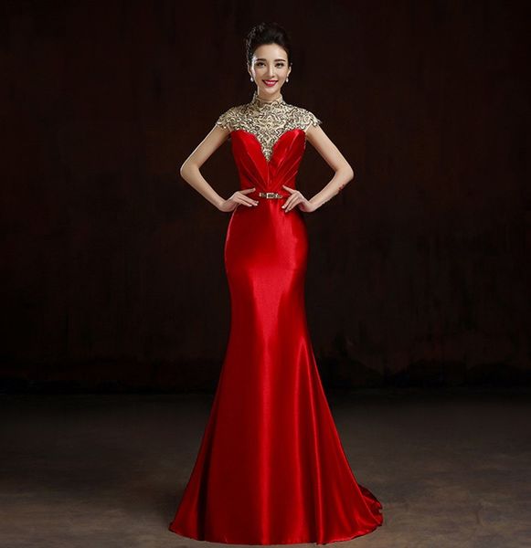vestido de noiva 2018 elegant high neck beading long prom evening dress mermaid satin red celebrity formal party dress robe de soriee, Black
vestido de noiva 2018 elegant high neck beading long prom evening dress mermaid satin red celebrity formal party dress robe de soriee, Black