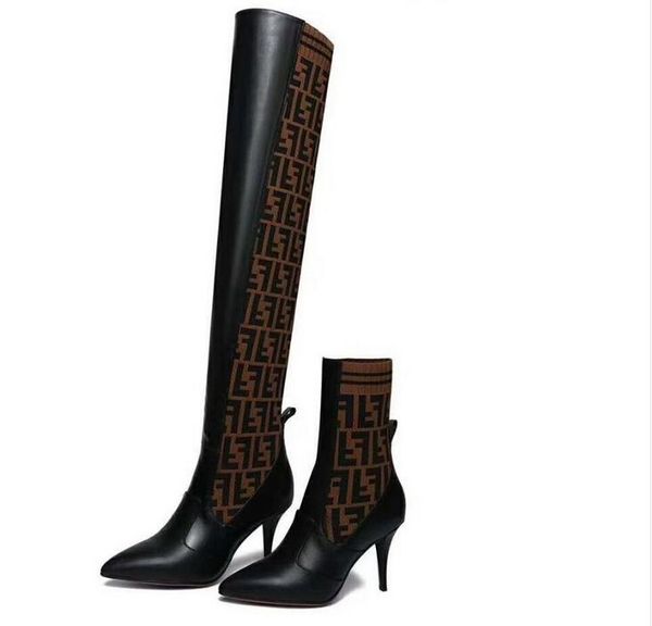 women winter boots designer original luxury ins boutique fashion brand letter wool genuine leather stitching slender heel boot, Black
women winter boots designer original luxury ins boutique fashion brand letter wool genuine leather stitching slender heel boot, Black