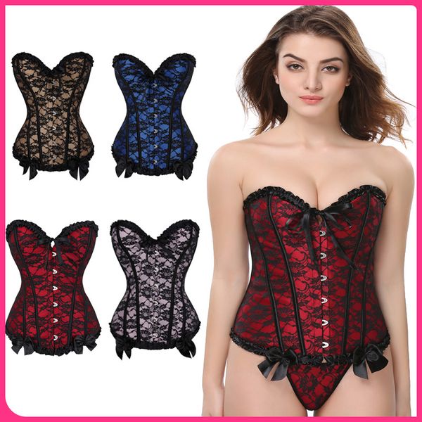 women corset vintage lace-up corsets bustiers ties print lace gothic lady elered push vintage corset bustiers, Black;white
women corset vintage lace-up corsets bustiers ties print lace gothic lady elered push vintage corset bustiers, Black;white