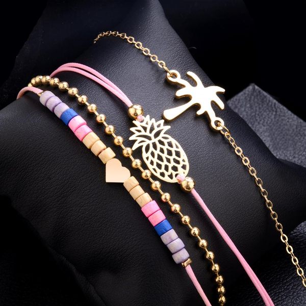 BYSPT Boho Women Pineapple Tassels Heart Coconut Tree Chain Bead Bracelet Set Charm 5Pcs/Set
BYSPT Boho Women Pineapple Tassels Heart Coconut Tree Chain Bead Bracelet Set Charm 5Pcs/Set
