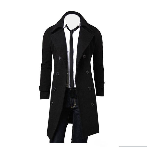 #2533 winter men slim stylish trench coat double breasted long jacket windbreaker coat d45, Black
#2533 winter men slim stylish trench coat double breasted long jacket windbreaker coat d45, Black