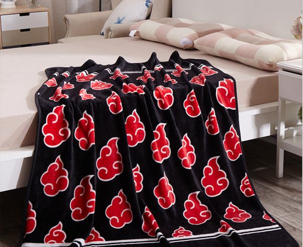 

japan anime naruto akatsuki soft warm coral fleece plush throw blanket rug 120x150cm bed knee blankets